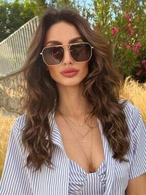 NEW Bottega Veneta BV1012S 005 Gold Red Pilot Unisex Sunglasses